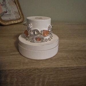 BP Silver and Orange Gem Bracelet